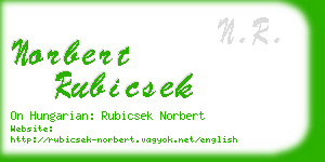 norbert rubicsek business card